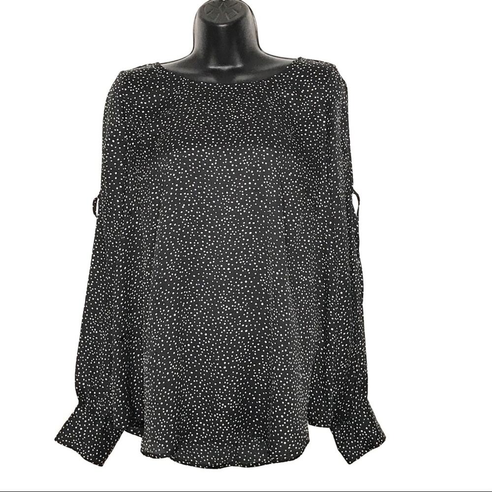 Lane Bryant Cold Shoulder Black Polka Dot Top-18 - Picture 6 of 14